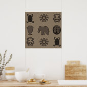 Abstracte Afrikaanse stamkunst Poster (Keuken)