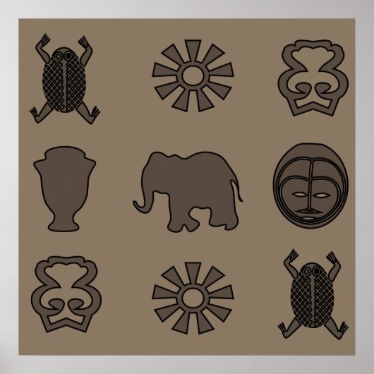 Abstracte Afrikaanse stamkunst Poster (Voorkant)