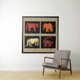 Abstracte Afrikaanse stamkunst Wandkleed