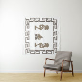 Abstracte Afrikaanse stamkunst Wandkleed (In Situ (horizontaal))