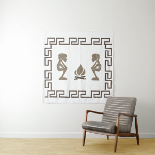 Abstracte Afrikaanse stamkunst Wandkleed