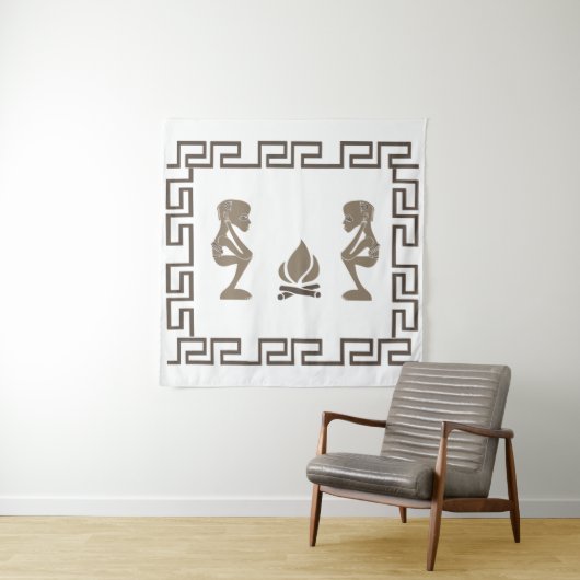 Abstracte Afrikaanse stamkunst Wandkleed (In situ)