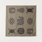 Abstracte Afrikaanse stamkunst Wandkleed (Voorkant (horizontaal))