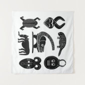Abstracte Afrikaanse stamkunst Wandkleed (Voorkant (horizontaal))