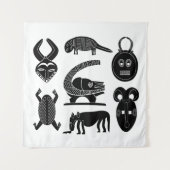 Abstracte Afrikaanse stamkunst Wandkleed (Voorkant)