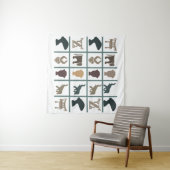 Abstracte Afrikaanse stamkunst Wandkleed (In Situ (horizontaal))