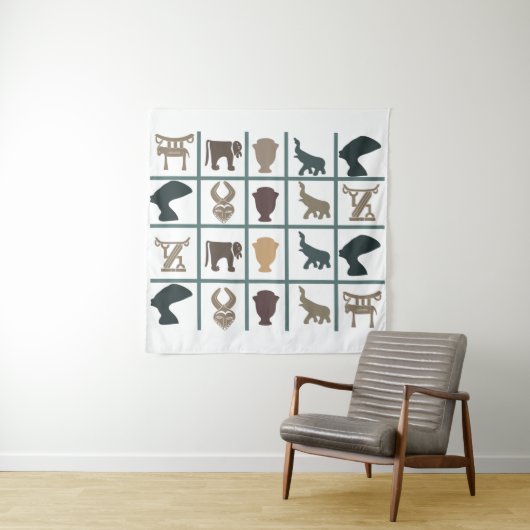 Abstracte Afrikaanse stamkunst Wandkleed (In situ)