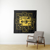 Abstracte Afrikaanse stamkunst Wandkleed (In Situ (horizontaal))