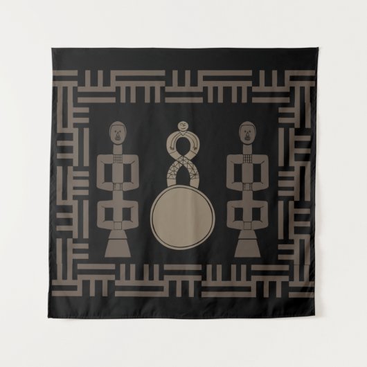 Abstracte Afrikaanse stamkunst Wandkleed (Voorkant)