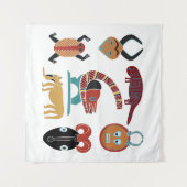 Abstracte Afrikaanse stamornamenten kunst Wandkleed (Voorkant (horizontaal))