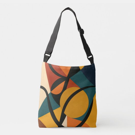 Abstracte Afrikaanse Tote Crossbody Tas (Voorkant)