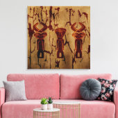 Abstracte Afrikaanse tribale primitieve tekenkunst Canvas Afdruk (Insitu (Woonkamer))