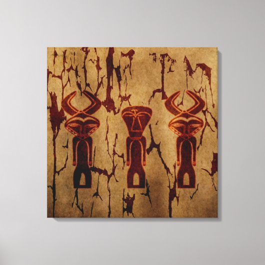 Abstracte Afrikaanse tribale primitieve tekenkunst Canvas Afdruk (Voorkant)