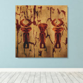 Abstracte Afrikaanse tribale primitieve tekenkunst Canvas Afdruk (Insitu (Houten vloer))