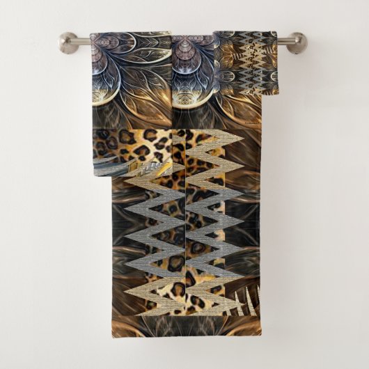 Abstracte Afrikaanse Wilde Bloem Bad Handdoek (Insitu)
