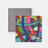 abstracte afwasmachine: Magnet "Tangled Weave" (Voorkant / Achterkant)