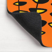 Abstracte afwisselende bladeren - zwart, crème en muismat (Hoek)