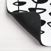 Abstracte afwisselende bladeren - zwart en wit muismat (Hoek)