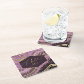 Abstracte Agaat bruiloft gejuich V1 Mauve ID827 Kartonnen Onderzetters (Insitu)