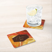 Abstracte Agaat bruiloft Proost V1 Hot Sinaasappel Kartonnen Onderzetters (Insitu)