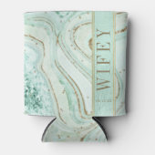 Abstracte Agaat Bruiloft Wifey Mint ID827 Blikjeskoeler (Voorkant)