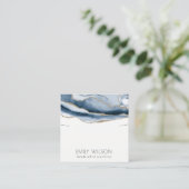 Abstracte Agate Blue Gold Ketting Band Sjabloon Vierkante Visitekaartje (Staand voorkant)
