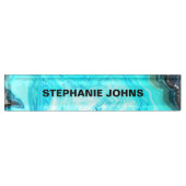 Abstracte Agate Gemstone Geode Aangepaste naam Art Naambordje (Voorkant)