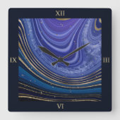 Abstracte Agate Midnight ID827 Vierkante Klok (Voorkant)