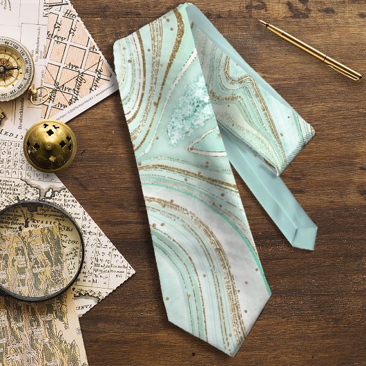 Abstracte Agate Mint. ID827 Stropdas