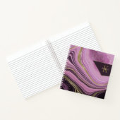 Abstracte Agate Monogram Mauve ID827 Notitieboek (Binnen)