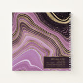 Abstracte Agate Monogram Mauve ID827 Notitieboek (Achterkant)