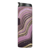 Abstracte Agate Monogram Mauve ID827 Thermosbeker (Geroteerd rechts)