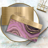 Abstracte Agate Monogram Mauve ID827 Visitekaartje