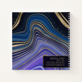 Abstracte Agate Monogram Midnight ID827 Notitieboek (Achterkant)