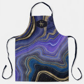 Abstracte Agate Monogram Midnight ID827 Schort (Voorkant)