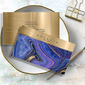 Abstracte Agate Monogram Midnight ID827 Visitekaartje
