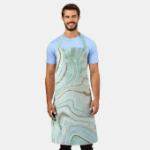 Abstracte Agate Monogram Mint ID827 Schort (Gedragen)