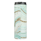 Abstracte Agate Monogram Mint ID827 Thermosbeker (Achterkant)