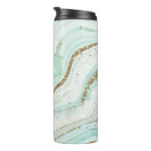 Abstracte Agate Monogram Mint ID827 Thermosbeker (Geroteerd rechts)