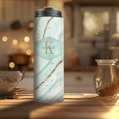 Abstracte Agate Monogram Mint ID827 Thermosbeker