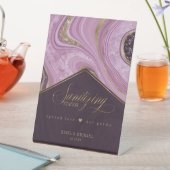 Abstracte Agate Sanitizing Station Mauve ID827 Reclamebord Met Voetstuk (Insitu)