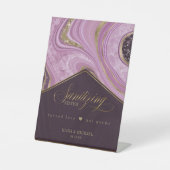 Abstracte Agate Sanitizing Station Mauve ID827 Reclamebord Met Voetstuk (Voorkant)