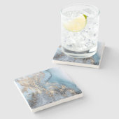 Abstracte Agate stijl Stenen Onderzetter (Zijkant)