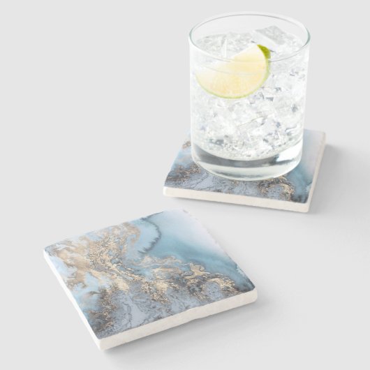Abstracte Agate stijl Stenen Onderzetter (Zijkant)