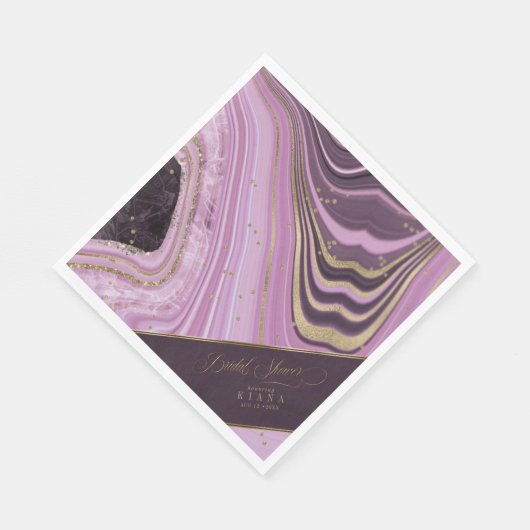Abstracte Agate Vrijgezellenfeest Mauve ID827 Servet (Hoek)