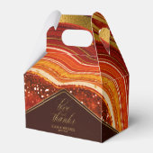 Abstracte Agate Wedding Bedankt Hot Sinaasappel ID Bedankdoosjes (Voorkant Zijde)