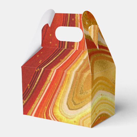 Abstracte Agate Wedding Bedankt Hot Sinaasappel ID Bedankdoosjes (Achterkant)