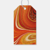 Abstracte Agate Wedding Bedankt Hot Sinaasappel ID Cadeaulabel (Achterkant)