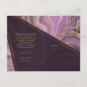 Abstracte Agate Wedding Bedankt Mauve ID827 Aankondigingskaart (Achterkant)