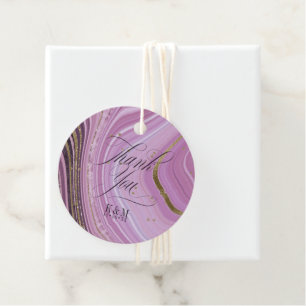 Abstracte Agate Wedding Bedankt Mauve ID827 Bedankjes Labels